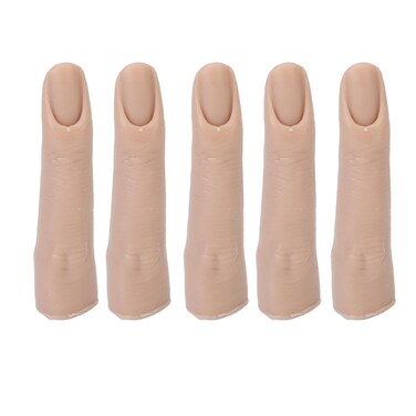 Practice Manicure Fingers, Silicone Fake Practice Fingers for DIY Acrylic Nails Flexible Joints Nail Finger Nail Training Finger Bendable for Nails Practice Art DIY