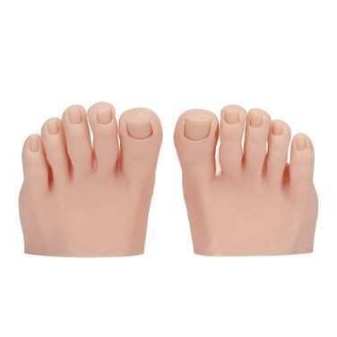 Nail Art Training Foot 1 Pair Fake Half Foot for Pedicure Practice, Soft Wear Resistance Silicone Practice Foot Pedicure Tattoo Practice Silicone Foot Model Acrylic Nails