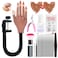 Saviland Practice Hand for Acrylic Nails, Flexible Moveable Fake Hands, Manicure Trainng Hand Nail Kit for Beginners, Movable Nail Maniquin Hand with 200PCS Nail Tips, Nail Glues, Brush and Clipper