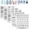 KADS 5pcs Nail Stamp Plates Set Nails Art Stamping Plate Unique Irregular Geometry Pattern Nail Plate Template Image Plate