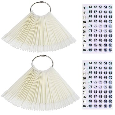 Nail Swatch Sticks with Ring for Nail Polish Color Display Board Art Supplies Practice Samples with Number Stickers (100pcs natural)