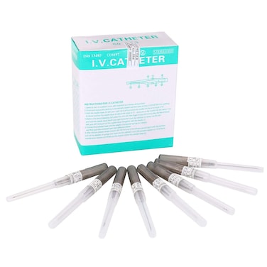 Piercing Needles,Box Of 50pcs 16G Catheter Piercing Needles,Iv Catheter Needles for Iv Start Kit Supply,Piercing Tools(16G), Gray
