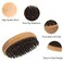 Beard Brush for Men-Boar Bristle Military Wave Brush Soft Hair Brush,Small Pocket Travel Beard Brush