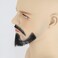 zigzag hair Face Beard Extension Human Hair Mustache Black Costume Fake Beard for Adults Men Realistic Makeup Lace Invisible False Beards (Black, Beard 7)
