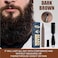 2 Pack Beard Pencil Filler for Men 4 Head Beard Filler Pen with Beard Brush Kit Beard Shaping Tool Waterproof Creates Natural Beard and Brows（Black，Dark Brown）