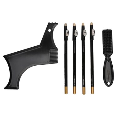 Beard Shaper, Professional Beard Shaping Tools with 4pcs Barber Pencil, Beard Template and Beard Brush, Beard Shape up Tool for Line Up &amp; Edging, Gifts for Dad, Husband