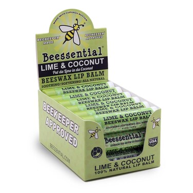Beessential Natural Bulk Lip Balm, Coconut Lime, 18 Pack   For Men, Women, and Children. Great for Gifts, Showers, &amp; More