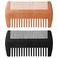 Wooden Beard Comb Kit, Dual Action Fine &amp; Coarse Teeth, Wood Color and Black Pocket Comb for Beards &amp; Mustaches &amp; Hair Grooming Care (2 Pack)