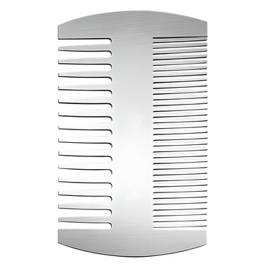 Stainless Steel Comb - Credit Card-Sized, Anti-Static Dual-Action Beard and Hair Comb, Perfect for Grooming on the Go, Presented in Elegant Gift Box
