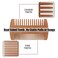 Pearwood Beard Comb, Wooden Beard Comb for Men with Leather Case, Dual-Sided Teeth for Beard Grooming