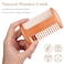 10 Sets Natural Boar Bristle Brush, Pear Wood Dual Sided Wide Tooth Comb with Travel Pouch - Beard Grooming Kit for Men's Beard Care, Valentine Gift (Long Handle)