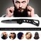 Stainless Steel Folding Beard Comb - Portable Multifunction Anti Static Comb with Leather Cover for Men Grooming, Combing Hair, and Mustache Styling