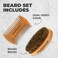 GUARD&amp;MARINE Beard Brush &amp; Comb Set - Natural Boar Bristle Wooden Brush &amp; Beechwood Comb Kit for Men's Beard and Mustache Care and Shaping (Brown)