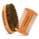 GUARD&amp;MARINE Beard Brush &amp; Comb Set - Natural Boar Bristle Wooden Brush &amp; Beechwood Comb Kit for Men's Beard and Mustache Care and Shaping (Brown)