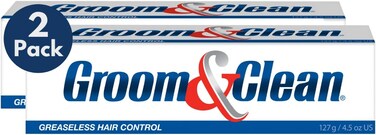 Groom &amp; Clean Hair Styling Product - Men's Grooming Cream - Hair Styling Cream for Men, Medium All Day Hold for All Hairstyles, Easy Wash Off, Greaseless Hair Control 4.5 Oz (Pack of 2)
