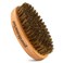 GUARD&amp;MARINE Beard and Mustache Brush: Compact Boar Bristle Grooming Tool with Wooden Handle for Facial Hair (brown)