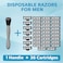 37 Pcs Refillable 5 Blade Disposable Razors for Men Sensitive Skin Razor Men's Disposable Razors Refillable Razors Set Shaving Kit, 1 Men's Razor Handle and 36 Cartridges