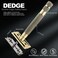 DEDGE Classic Double Edge Safety Razor Single Blade Weighted Design Razor for Men, Reusable Razor, with 5 Premium Razor Blades (Bronze)