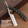 Professional Straight Blade Razor Kit with Strop - Straight Edge Barber Razor Stainless Steel Sharp Shaver Razor for Men Home &amp; Salon Grooming Using (Black)