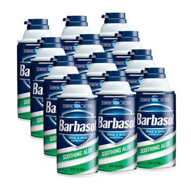 Barbasol Soothing Aloe Thick &amp; Rich Shaving Cream 10 Oz (Pack of 12)