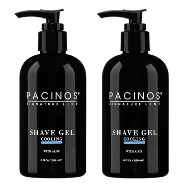 Pacinos Shave Gel - Cooling Gel with Aloe Vera - Moisturizing Mens Shaving Gel - 8 Fl. Oz