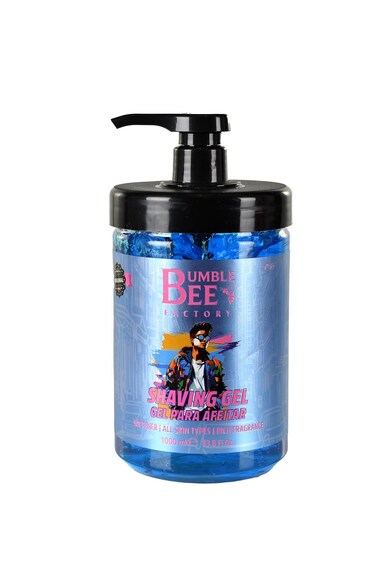 BUMBLE BEE Shaving Gel Softner Non-irritating, All Skin Types, Rich Male Fragance - Smooth and Sophisticated Shaving 33.8 Oz / 1000 ml. Barber Supplies (Blue)