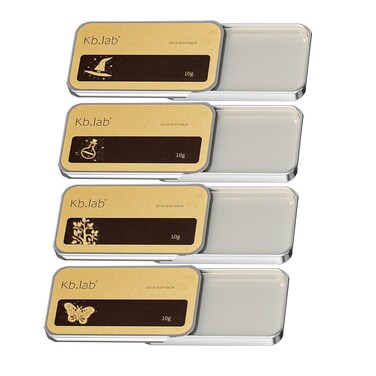 4PCS Solid Balm Set Solid Perfume Portable Pocket Balm Perfume Perfect for Travel Use Natural Fragrance Cologne for Men and Women, 0.35 OZ Each