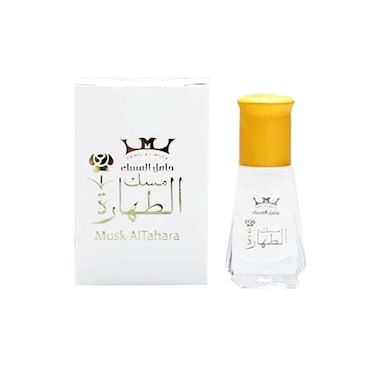 Musk Al Tahara Pure Arabian Oil Perfume Body Premium Fragrance Oil for Long-Lasting Fragrance Freshness and Elegance White Oil مسك الطهارة ابيض (1 Bottle = 6ml.)