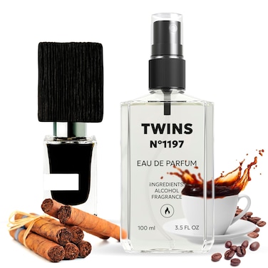 TWINS Impression of Black Afgano   Unisex Perfume for Women and Men Eau de Parfum   No.1197   3.4 Fl Oz / 100 ml