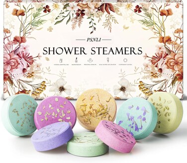Shower Steamers Aromatherapy Stocking Stuffers 8 Scents, Christmas Gifts for Women Elegant Packaging Birthdays Gifts for Mom, Lavender Natural Essential Oil Home Spa Self Care &amp; Relaxing