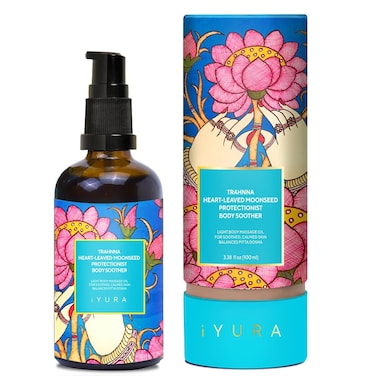 The Ayurveda Experience iYURA Trahnna Heart-Leaved Moonseed Body Oil- Serenely Aromatic Body Oil for Dry, Sensitive Skin, 3.38 fl oz