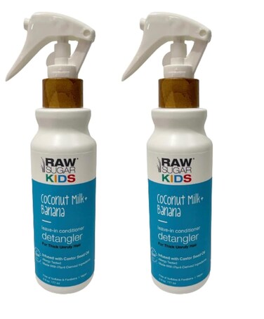 Kids Coconut Milk + Banana Leave-in Conditioner Detangler For Thick Unruly Hair 6 fl oz/177ml (Pack of 2), Blue