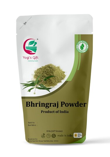 Bhringraj Powder   8 Oz (227 grams)   Eclipta Alba   100% Pure $ 100% Natural   False Daisy Powder   By Yogi's gift&reg;