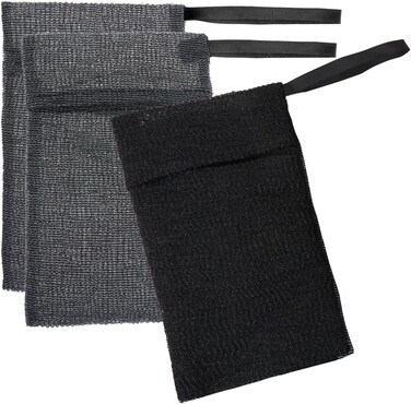 3PCS Soap Bag Exfoliating Soap Saver Pocket, Nylon Mesh Bar Soap Foam Lather Pouch Drying Soap Holder Body Scrubber Rough Sponge Exfoliator for Bath Shower