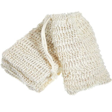 BBTO 5 Pieces Soap Saver Bag Natural Sisal Exfoliating Soap Pouch for Foaming and Drying, Shower, Scrubber(10 x 15 cm,Beige)