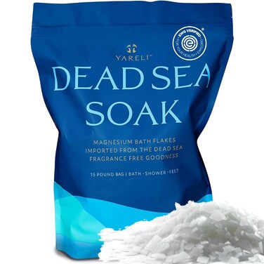 Magnesium Flakes, 15lb, Dead Sea Bath &amp; Foot Soak, Alternative to Epsom Salt with Over 800,000mg of Elemental Magnesium Per Bag