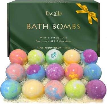 Bath Bombs for Women Gift Set, 15 Pcs Handmade Bubble Bathbombs, Shea &amp; Coco Butter Dry Skin Moisturize, SPA Relaxing Gifts for Women &amp; Men, Her, Girls, Wife, Birthday
