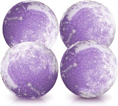 Bath Bombs,Fizzy Spa Gift Natural Hemp Oil Extract and Lavender Essential Oils Bath for Moisturizing Dry Skin,Relaxing,Bubble Bath Bomb Set Gifts Idea for Men Women,4 Pcs