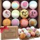 Bath Bombs Salt Balls,12 PCS Gift Set,Vanilla Menthol Rose Extract Essential Oils,Moisturizing Dry Skin,Fizzy Spa,Relaxing,Bubble Bath Bomb Gifts Idea for Men Women