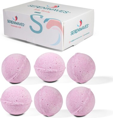 Organic Bath Bombs - Relaxing - Aromatherapy Bombs Made with Real Epsom Salt and Essential Oils for Muscle Relief and Moisture. Safe Bath Bombs for Kids and Adults. (6 Count (Pack of 1))