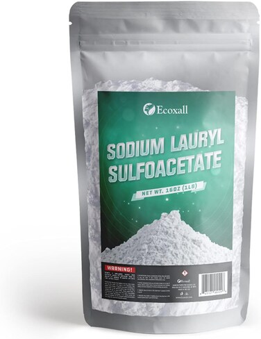 Pure Sodium Lauryl Sulfoacetate SLSA - Mild Surfactant - Ideal for Bath Bomb and Bubble Bath Additive - Gentle on Skin, Long-Lasting Foam &amp; Bubbles - 1 lbs