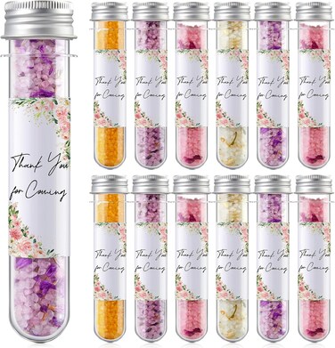 12 Pcs Aromatherapy Bath Salts Test Tube Bath Salts for Women Relaxing Spa Gifts Set for Wedding Birthday Baptism Party Favors(Mixed Scents,Floral)