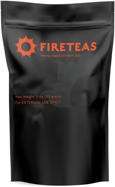 FIRETEAS - Hemp Seed Oil Bath Therapy - Sea Salt, Epsom Salt, Lavender, Sweet Orange &amp; Lemon Essential Oils - Relaxing, Tranquil -.
