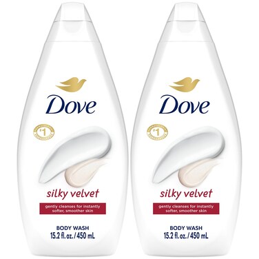 Dove Body Wash, Silky Velvet 2-Pack &ndash; Luxurious Moisturizing Cleanser for Smooth, Soft Skin, 15.22 Oz Ea