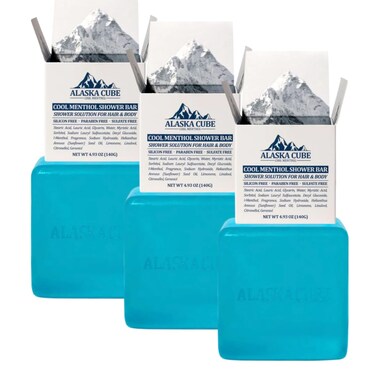Cool Menthol Shower Bath Body Soap Bar Cleanser Refreshing Cooling Effect Rich Foam for Body (Pack of 3)   3% Menthol   Body Wash, Shampoo for Men Women Bundle Value Set (Mint, Menthol)