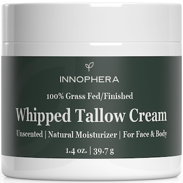 Whipped Beef Tallow Cream for Skin Care ‒ Grass Fed &amp; Grass Finished ‒ 100% Natural Moisturizer for Sensitive Skin ‒ Handmade Face &amp; Body Lotion ‒ Unscented &amp; Odorless ‒ 1.4 oz.
