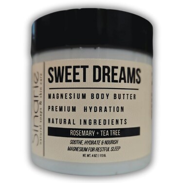 Sweet Dreams Magnesium Emulsified Body Butter, 4 oz., 1 Count   Mango Butter   Premium Magnesium Oil   Natural Ingredients   Magnesium Lotion   Rosemary + Tea Tree Essential Oil