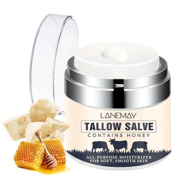 Tallow and Honey Balm for Face &amp; Body - Beef Tallow for Skin - Grass Fed Beef Tallow Moisturizer - Organic Beef Tallow for Skin - Body Butter for Women - Body Cream for Women - Moisturizing Nourishing