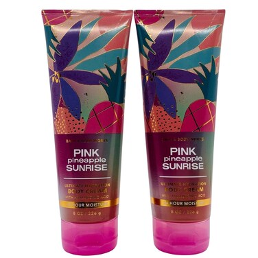 Bath &amp; Body Ultimate Hydration Body Cream For Women 8 Fl Oz 2- Pack (Pink Pineapple Sunrise)