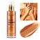 Body Shimmer Oil 100ml, Moisturizing Long Lasting Body Luminizer Face Brighten, Waterproof Liquid Illuminator Body Glow, Shimmer Body Glitter Oil Highlighter Summer Taning Makeup (#04 Golden Brown)